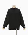 Floral Embroidery Oversized Sweat Top - black