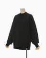 Floral Embroidery Oversized Sweat Top - black