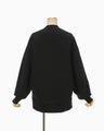 Floral Embroidery Oversized Sweat Top - black