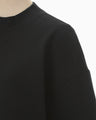 Floral Embroidery Oversized Sweat Top - black