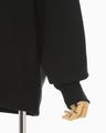 Floral Embroidery Oversized Sweat Top - black