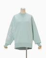 Floral Embroidery Oversized Sweat Top - light blue