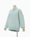 Floral Embroidery Oversized Sweat Top - light blue