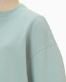 Floral Embroidery Oversized Sweat Top - light blue