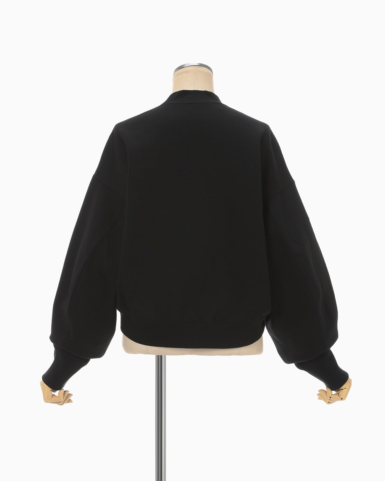 Floral Embroidery Short Sweat Top - black - Mame Kurogouchi