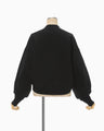 Floral Embroidery Short Sweat Top - black