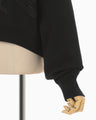 Floral Embroidery Short Sweat Top - black