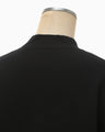 Floral Embroidery Short Sweat Top - black