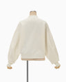 Floral Embroidery Short Sweat Top - ecru