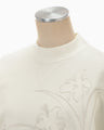 Floral Embroidery Short Sweat Top - ecru