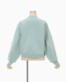 Floral Embroidery Short Sweat Top - light blue