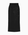 Floral Embroidery Sweat Skirt - black