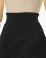 Floral Embroidery Sweat Skirt - black