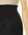 Floral Embroidery Sweat Skirt - black