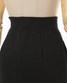 Floral Embroidery Sweat Skirt - black