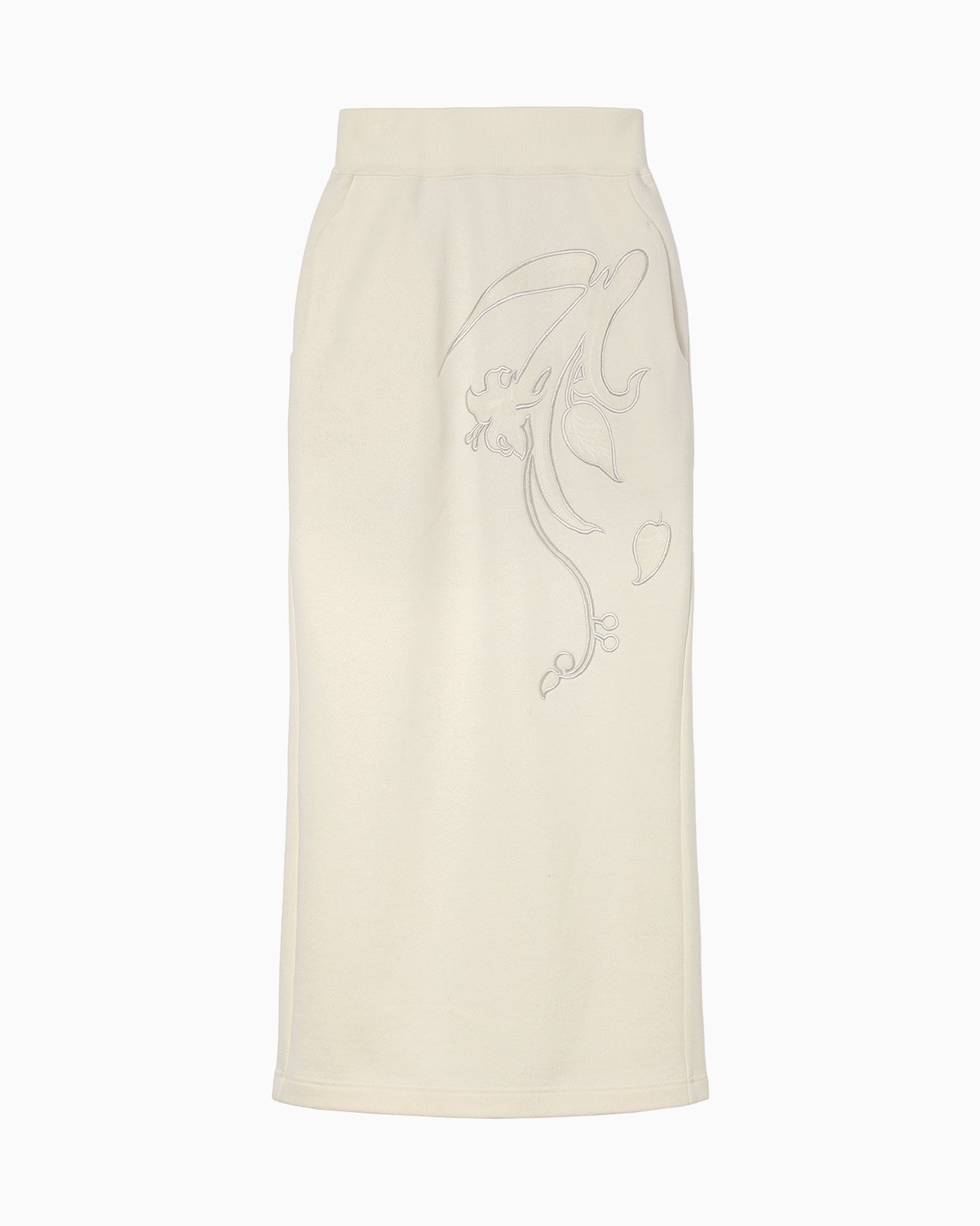 Floral Embroidery Sweat Skirt - ecru - Mame Kurogouchi