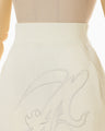 Floral Embroidery Sweat Skirt - ecru