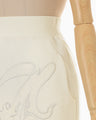 Floral Embroidery Sweat Skirt - ecru