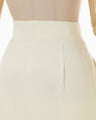 Floral Embroidery Sweat Skirt - ecru