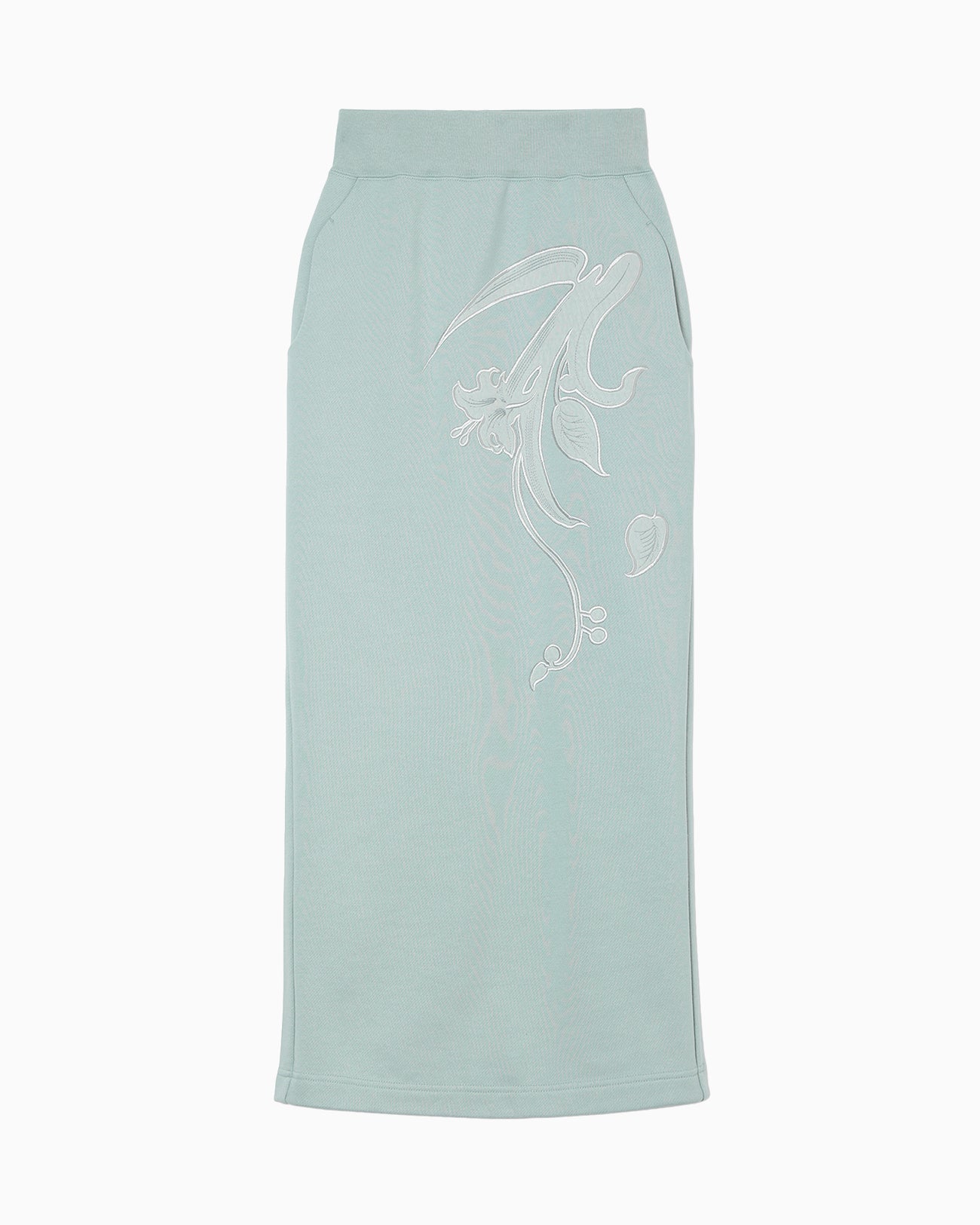 Floral Embroidery Sweat Skirt - light blue - Mame Kurogouchi