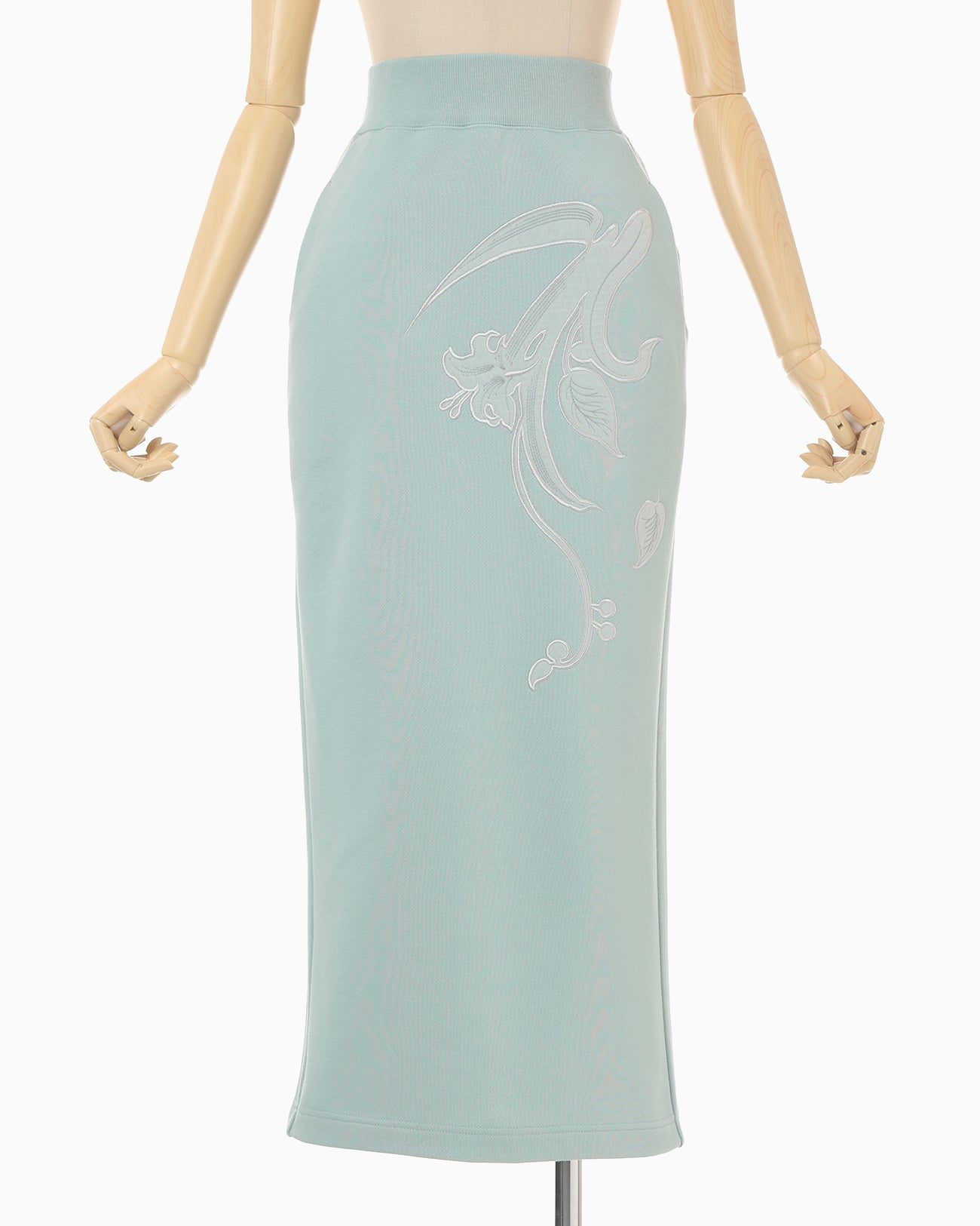 Floral Embroidery Sweat Skirt - light blue - Mame Kurogouchi