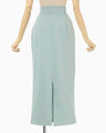 Floral Embroidery Sweat Skirt - light blue