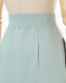 Floral Embroidery Sweat Skirt - light blue