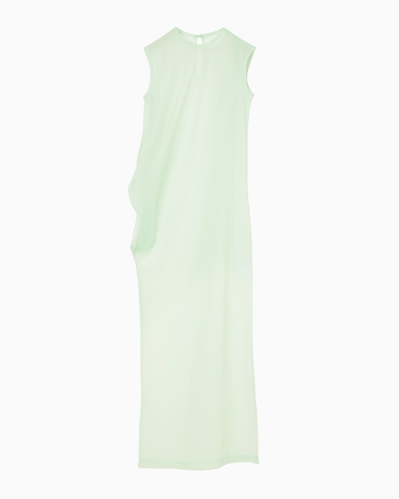 Draped Jersey Sheer Dress - light green - Mame Kurogouchi