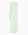 Draped Jersey Sheer Dress - light green