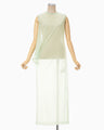 Draped Jersey Sheer Dress - light green