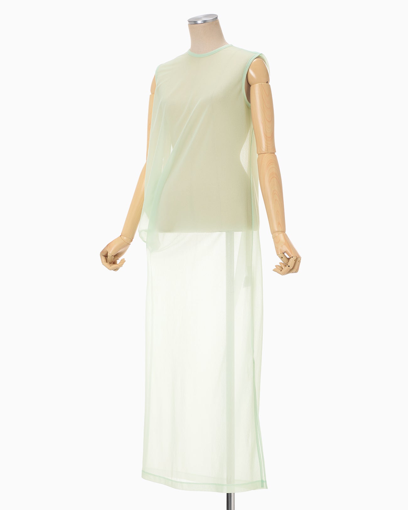 【2点セット】Chalmiere クロスモチーフJSK グリーン ペチコート Draped Jersey Sheer Dress - light green - Mame Kurogouchi
