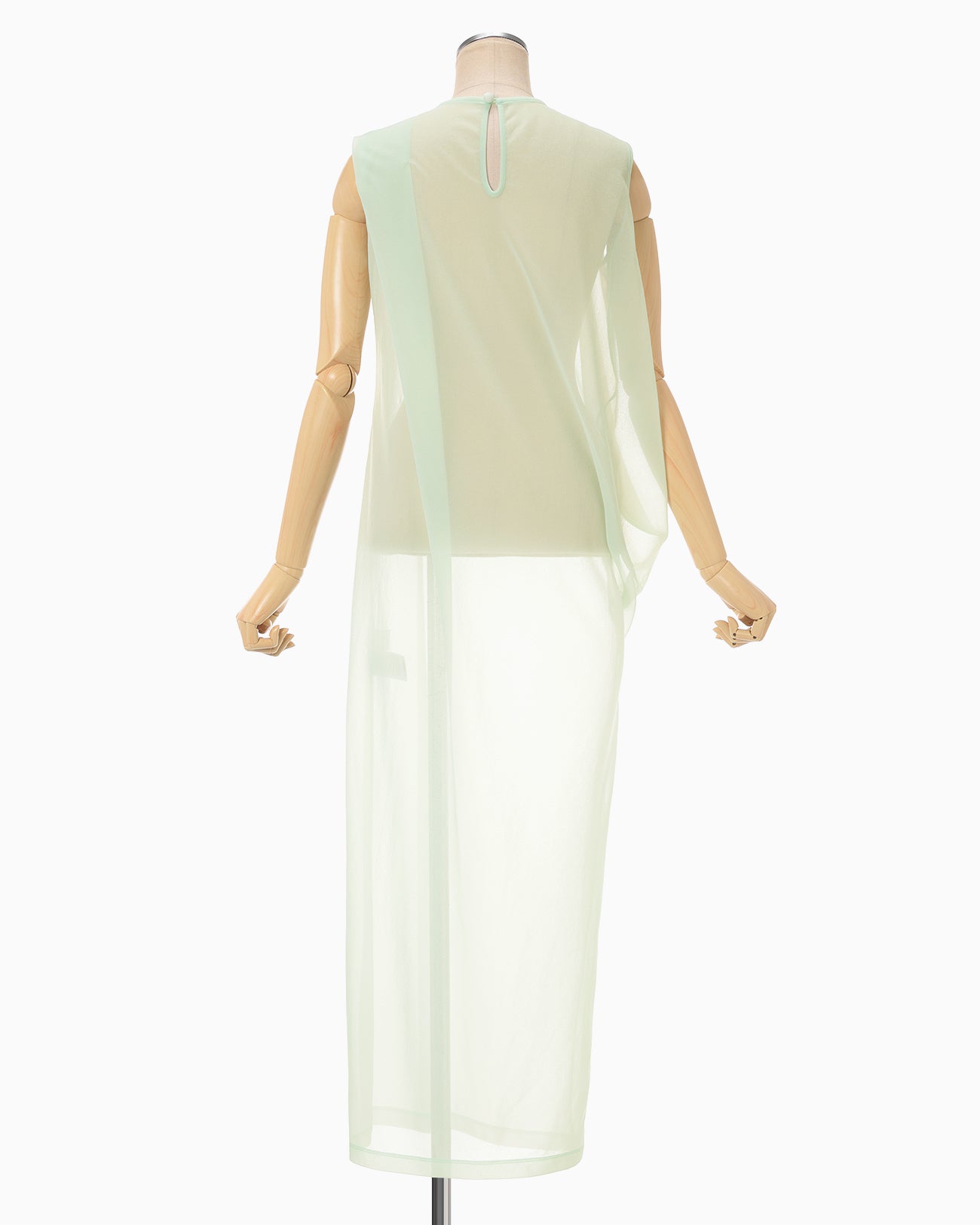 Draped Jersey Sheer Dress - light green - Mame Kurogouchi