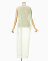 Draped Jersey Sheer Dress - light green