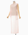 Draped Jersey Sheer Dress - pink
