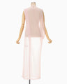 Draped Jersey Sheer Dress - pink