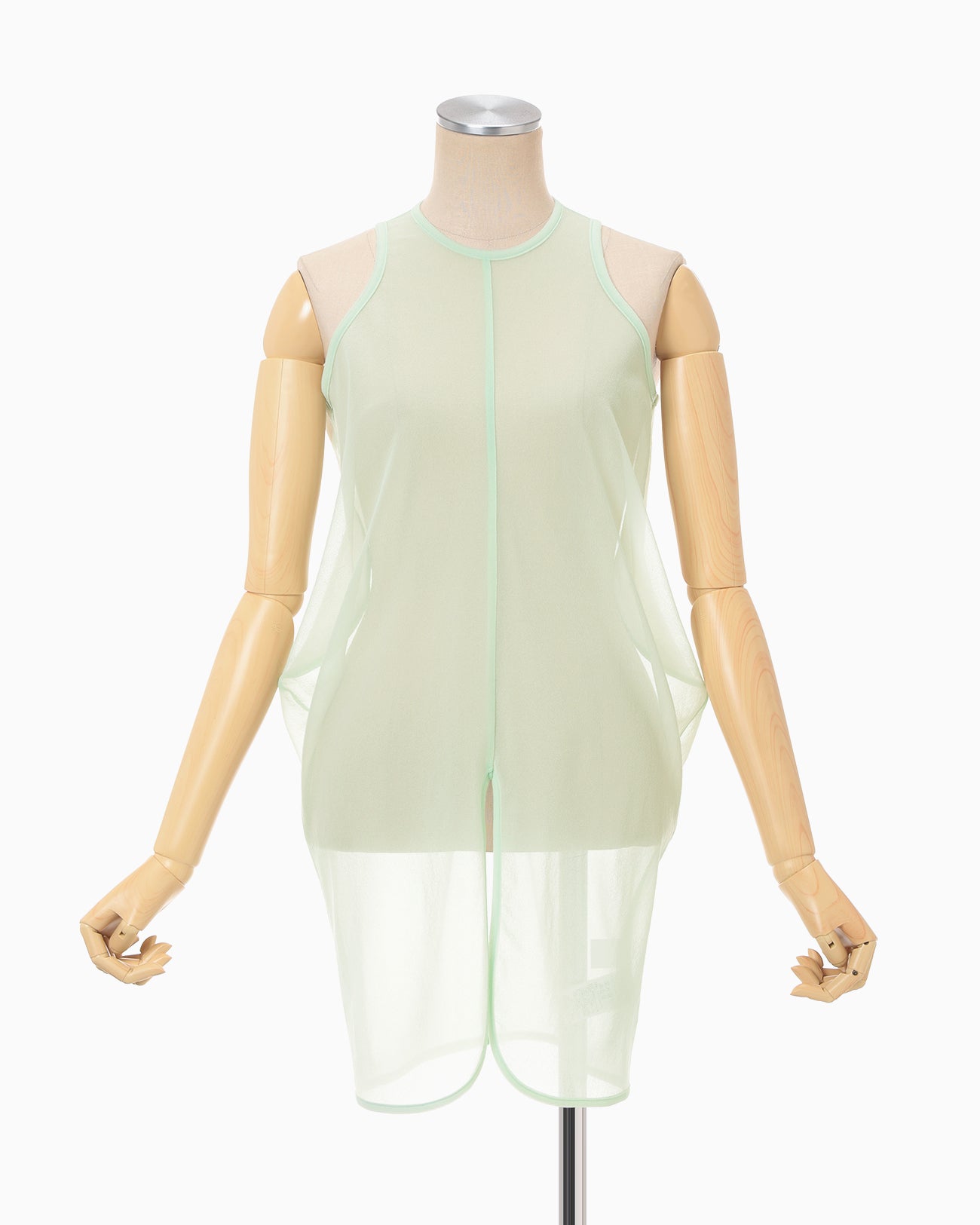 Draped Jersey Sheer Sleeveless Top 未使用 Draped Jersey Sheer Sleeveless Top - light green - Mame Kurogouchi