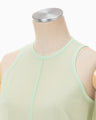 Draped Jersey Sheer Sleeveless Top - light green