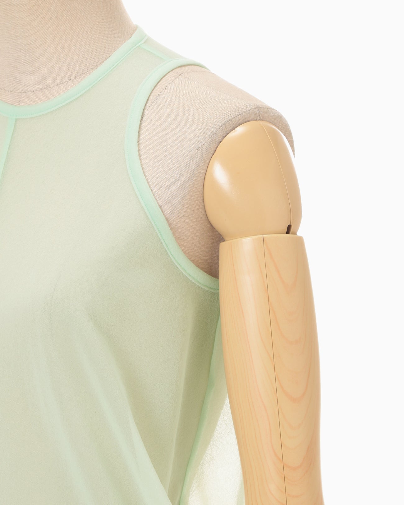 Draped Jersey Sheer Sleeveless Top - light green - Mame Kurogouchi