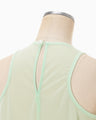 Draped Jersey Sheer Sleeveless Top - light green