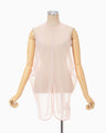 Draped Jersey Sheer Sleeveless Top - pink