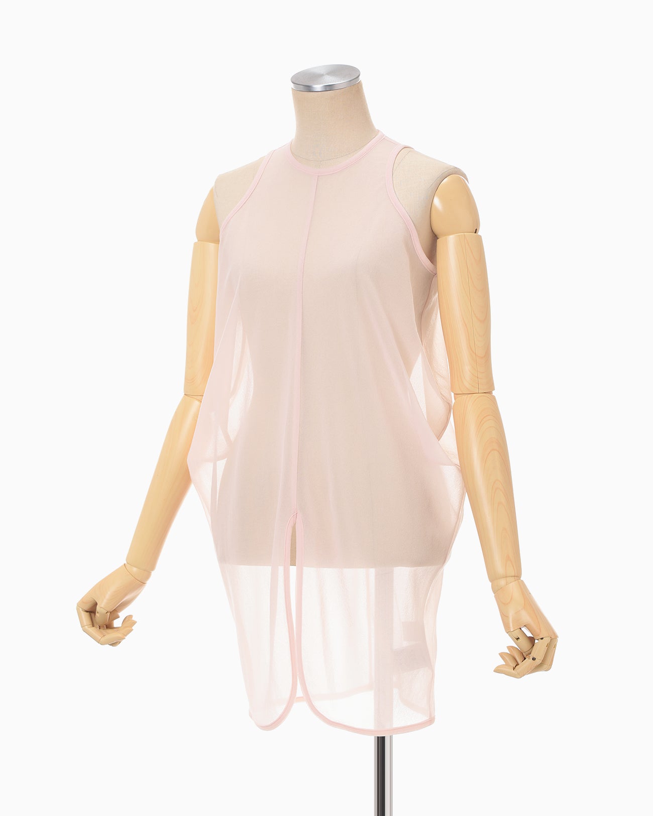Draped Jersey Sheer Sleeveless Top - pink - Mame Kurogouchi