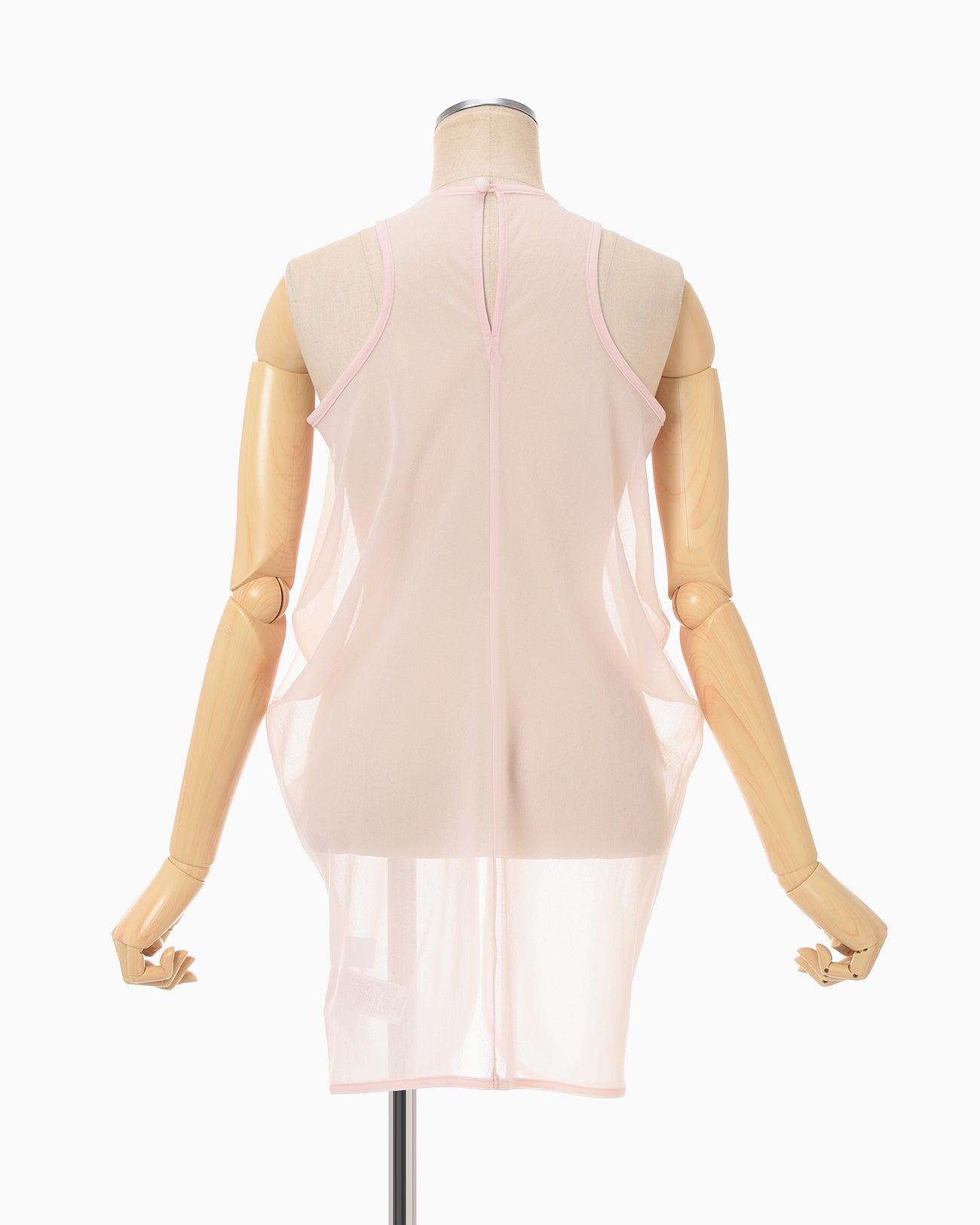 Draped Jersey Sheer Sleeveless Top - pink - Mame Kurogouchi