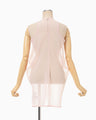 Draped Jersey Sheer Sleeveless Top - pink