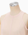 Draped Jersey Sheer Sleeveless Top - pink