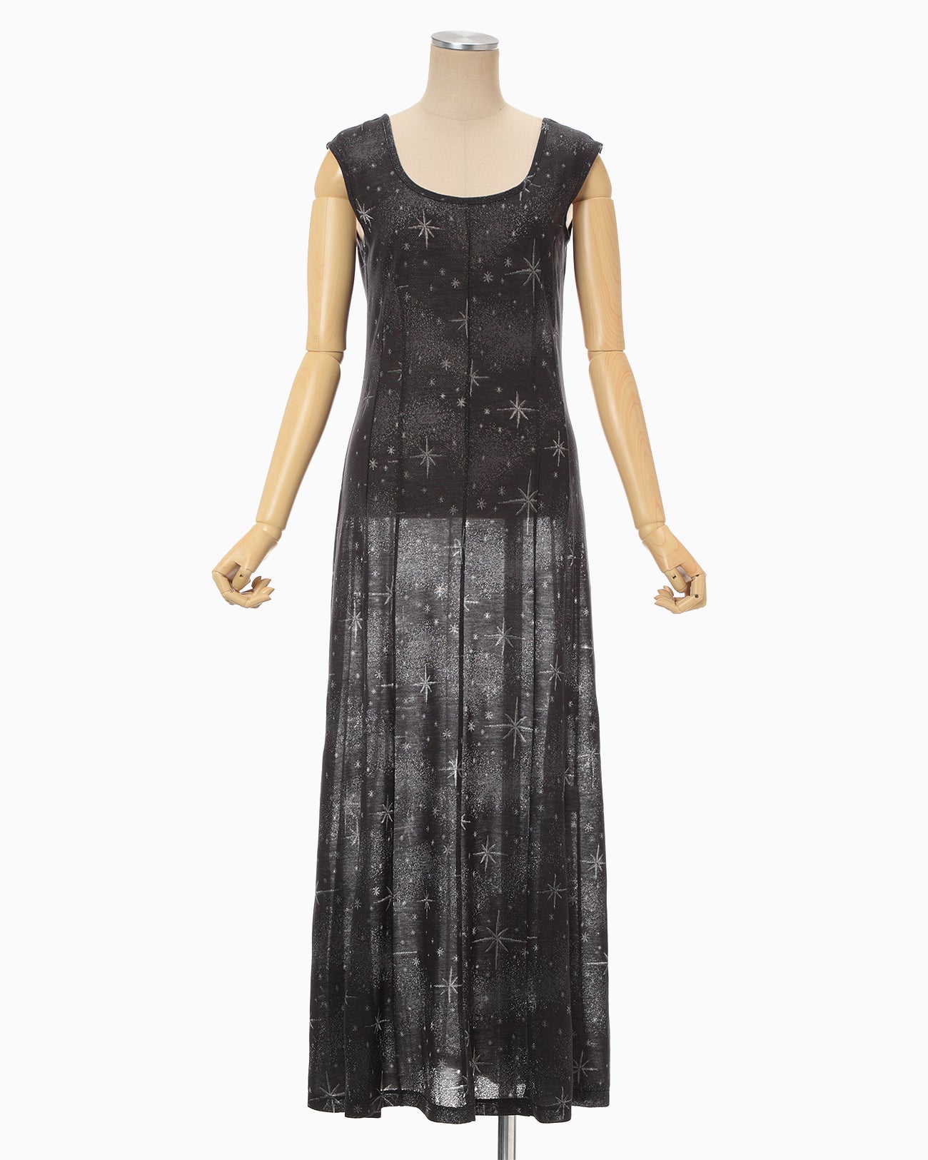 Starry Jersey Sheer Dress - black - Mame Kurogouchi