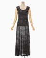 Starry Jersey Sheer Dress - black