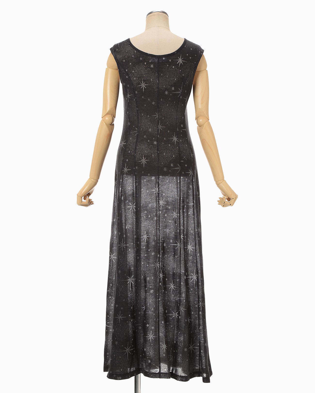 Starry Jersey Sheer Dress - black - Mame Kurogouchi