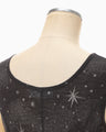 Starry Jersey Sheer Dress - black