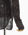 Starry Jersey Square Neck Sheer Top - black