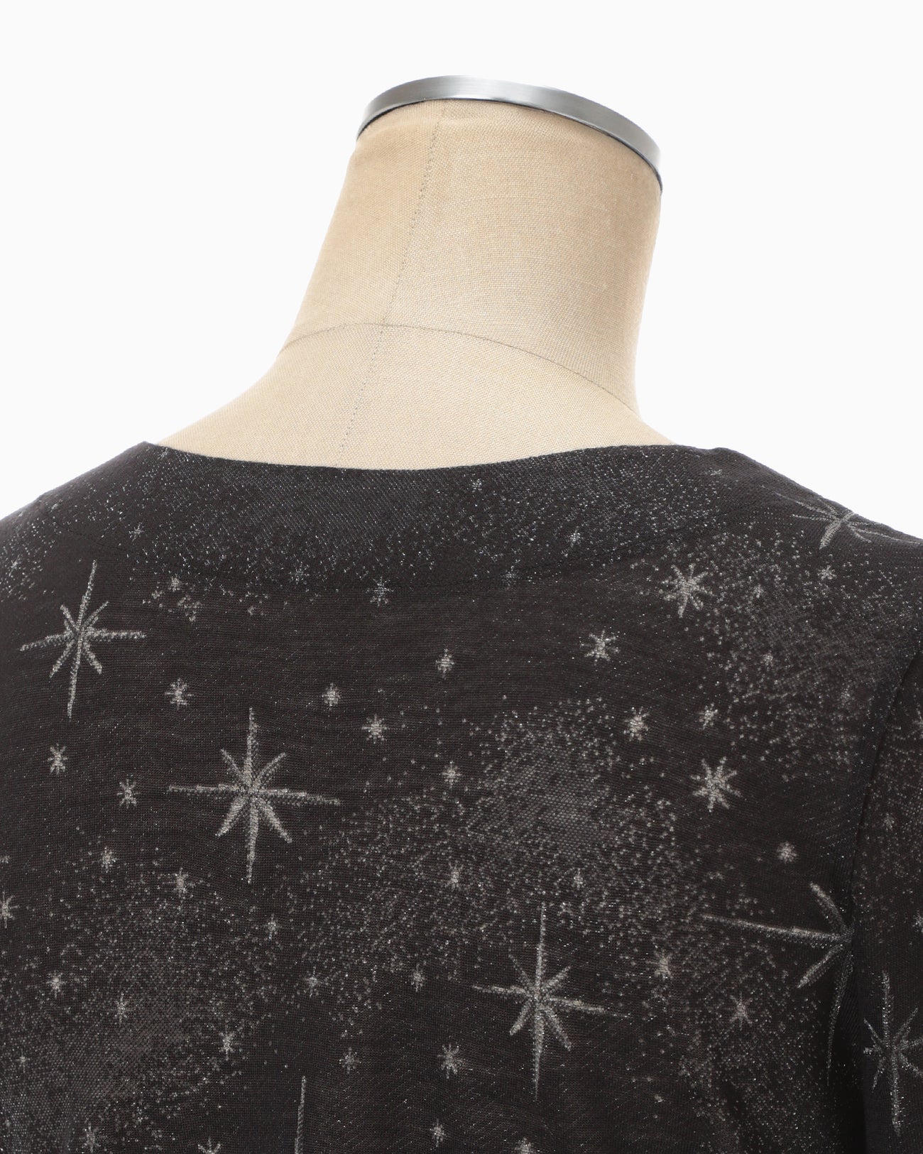 Starry Jersey Square Neck Sheer Top - black - Mame Kurogouchi